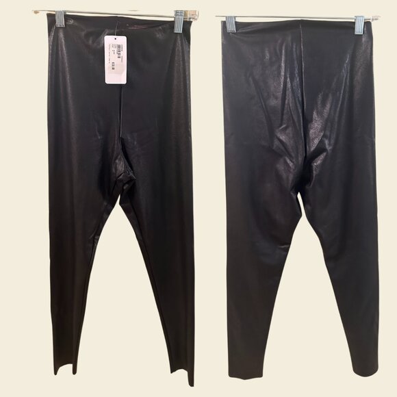NWT Commando Womens Perfect Control Faux Leather Tight Leggings in Black Size M - Picture 2 of 3